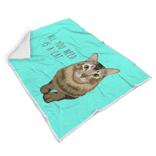Load image into Gallery viewer, Custom Cat Sherpa Fleece Blanket