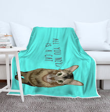 Load image into Gallery viewer, Custom Cat Sherpa Fleece Blanket