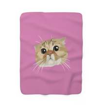 Load image into Gallery viewer, Custom Cat Sherpa Fleece Blanket