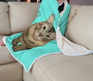 Custom Cat Sherpa Fleece Blanket