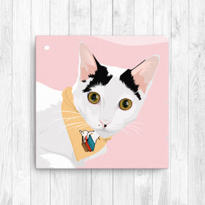 Custom Cat on Canvass - Square